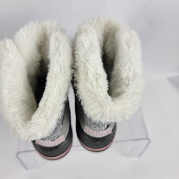 London Fog Collection Grey and Pink Toddler Girls Winter Snow Boots Sz 11 - Picture 6 of 9